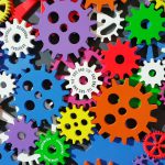 colorful toothed wheels